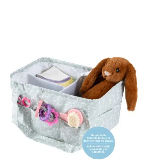 Katlamalı Anne & Bebek Organizer 795 Yeşil Çiçek