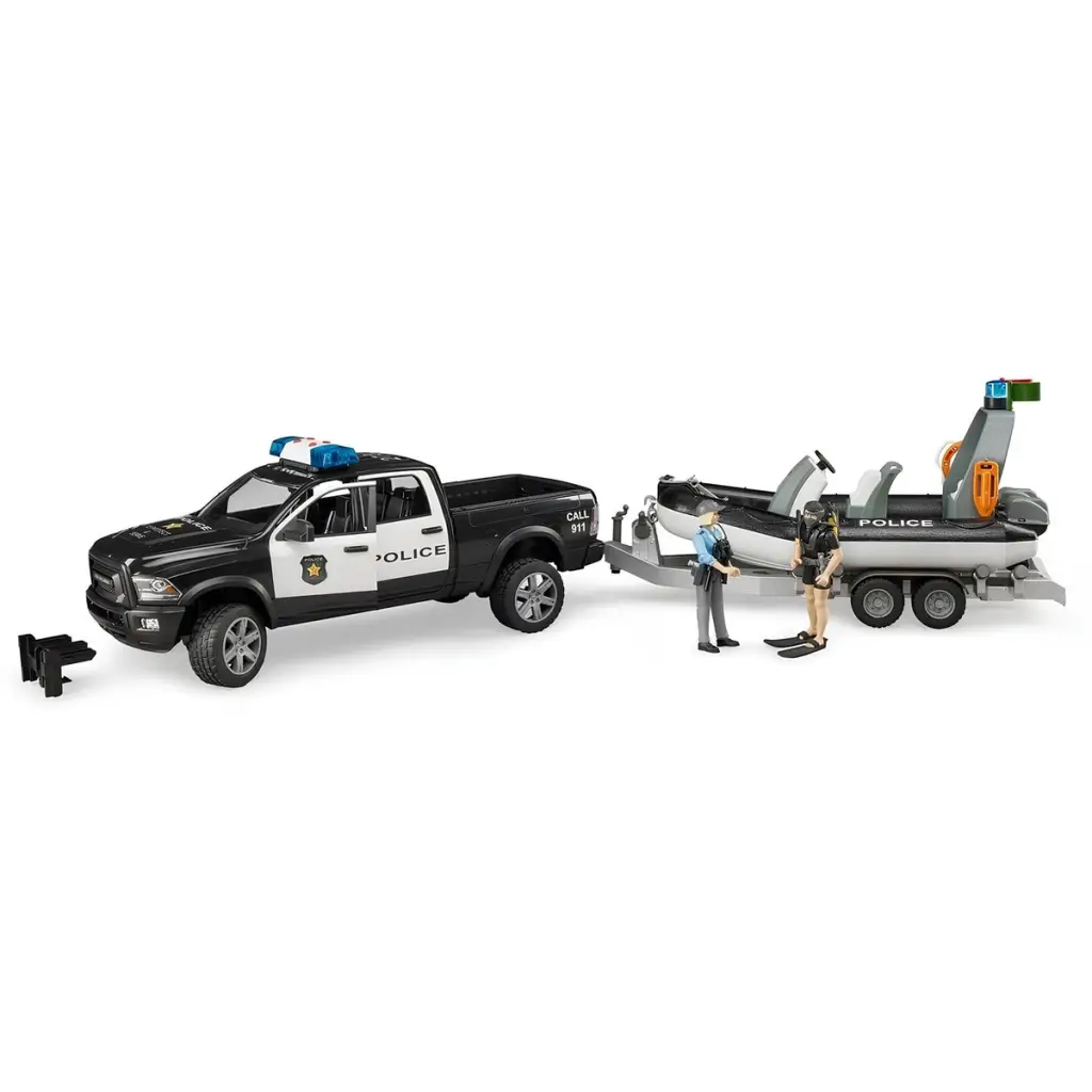Ram 2500 Polis Aracı,Römork,Zodyak, 2 Figür Ve Aksesuarlar